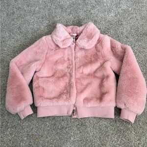Hannah Anderson Pink Faux Fur Kids Jacket
